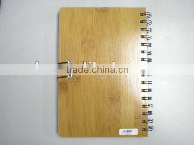 New design spiral bamboo jotter with elastic closure