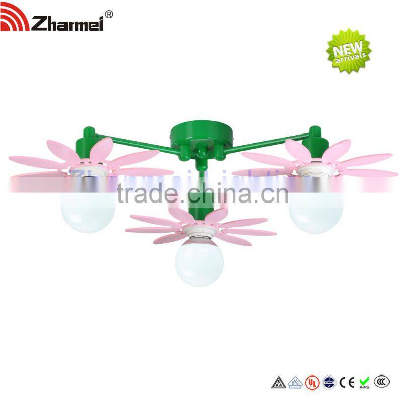 Modern pink Green flower Kids Ceilling Lamp