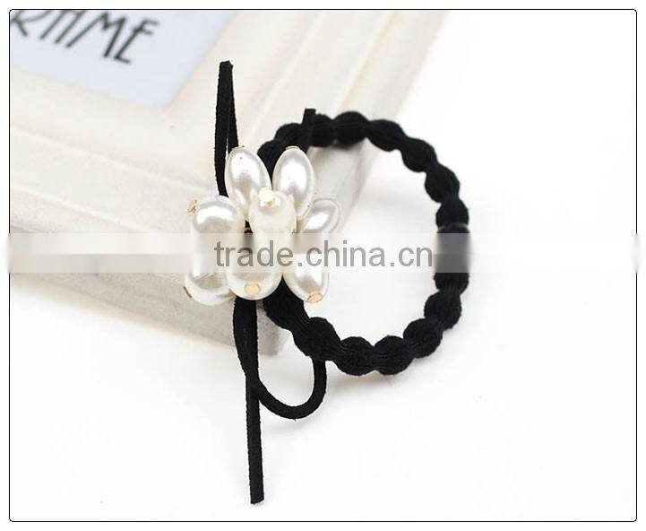 Fancy covered peals elastic hair bands for slale