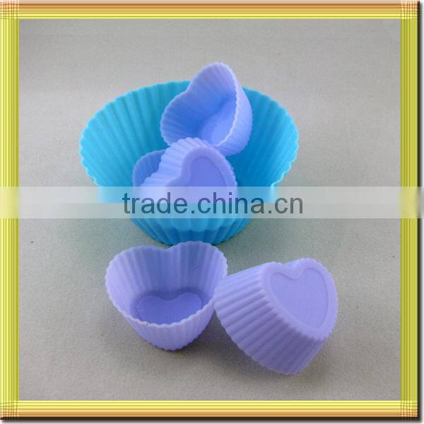 multi colors heart shape make cake silicone bakery mold