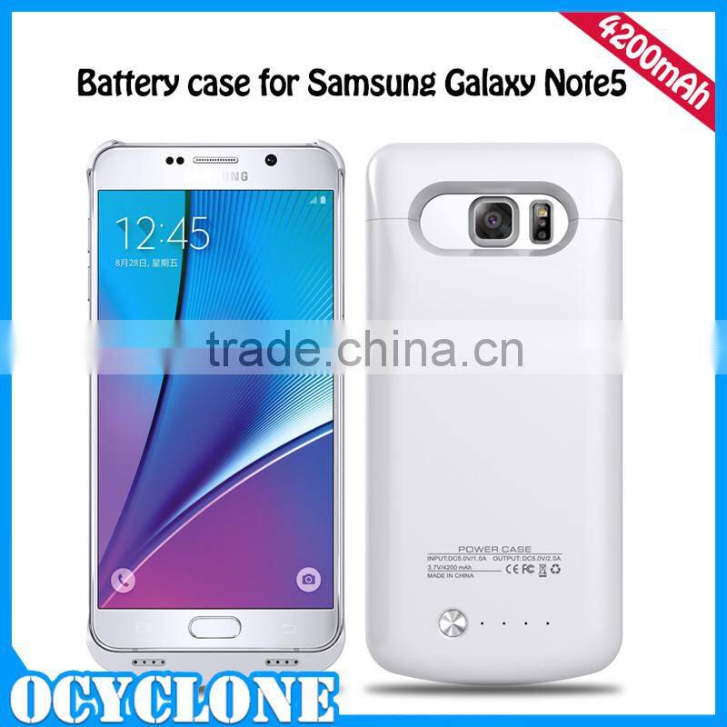 External backup battery case 4200mah battery case for samsung galaxy note 5