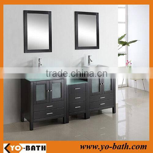 72 inch solid wood double bowl bathroom vanity