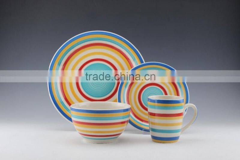 20pc stoneware dishwasher safe summer design hand painted dinnerset AB grade/2016 new design/ceramic mug