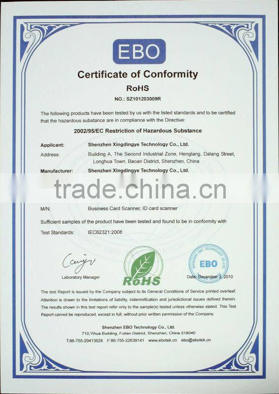 Trade asssurance supplier Business Card Scanner, Business name card reader