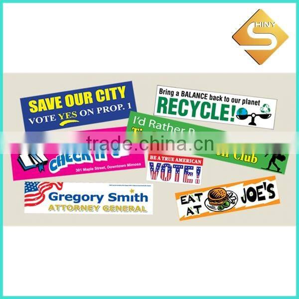 Adhesive Sticker Type and advertising, tear proof, promotion,Waterproof, eco friendly Feature Bumper Stickers