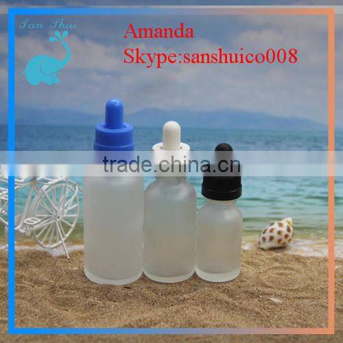 series products glass bottle with aluminum dropper cap, e-smoke glass bottle