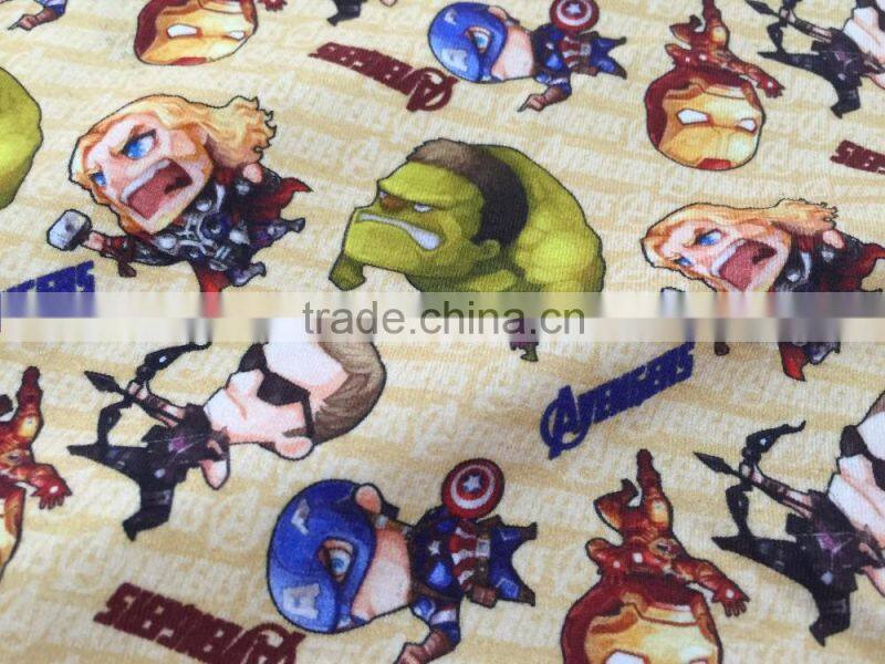 Printed Customized cotton jersey panels print fabric