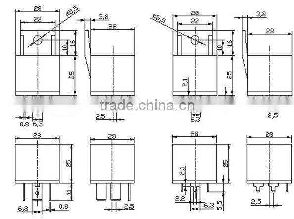 Ronway manufacturers sales JD2912 DC24V 4 pin with black hole with the backrest installation of automobile relay