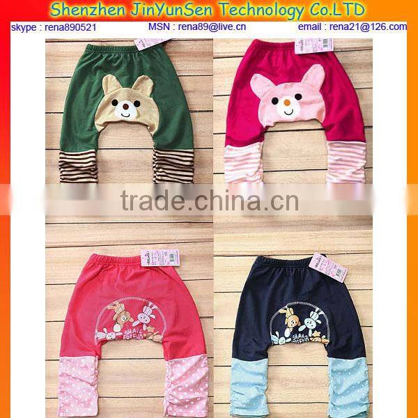 100% Cotton Cute Print High Waist Baby Pants