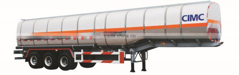 CIMC stainless steel chemical liquid transport tank semi trailer
