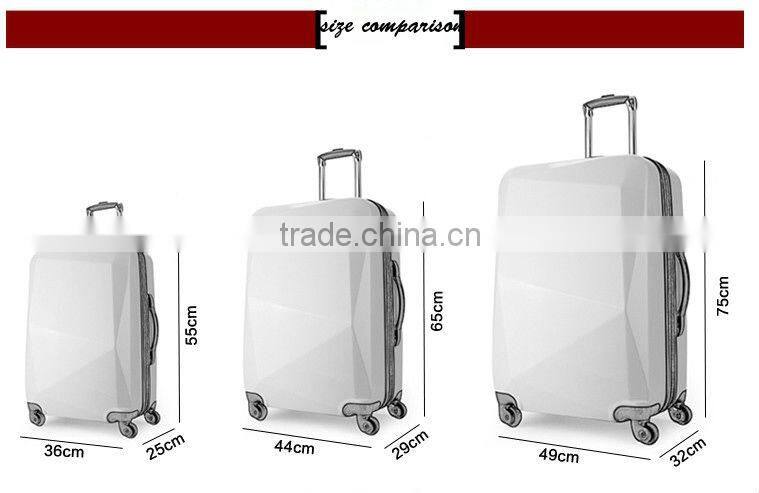 2014 china alibaba fashionable bag top-quality travel trolley luggage ,hot sale suitcase with hardshell and diamond shape