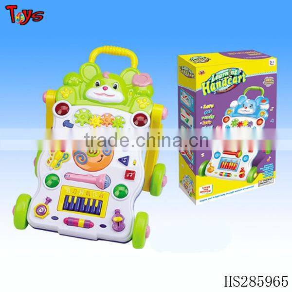 Top quality recorder baby toys with music and light baby handcart