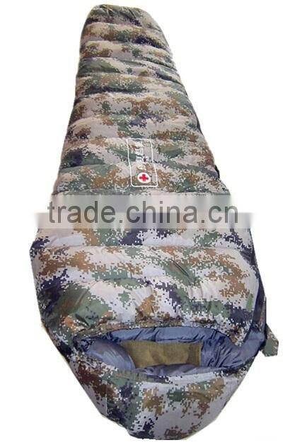 Mummy military duck down sleeping bags for 3 seasons camping