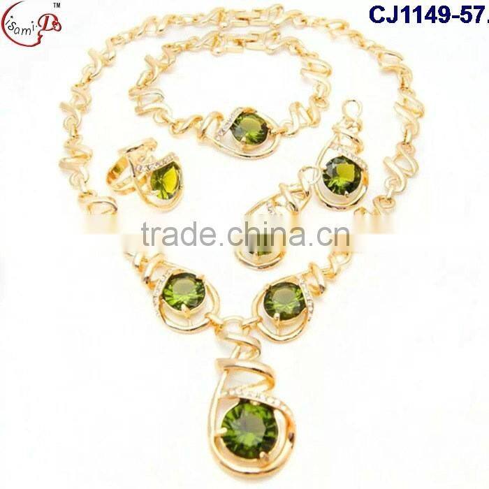 CJ1149-(53-57) 2016 fashion jewelry gold plating with rhinestone jewelry crystal fashion jewelry set
