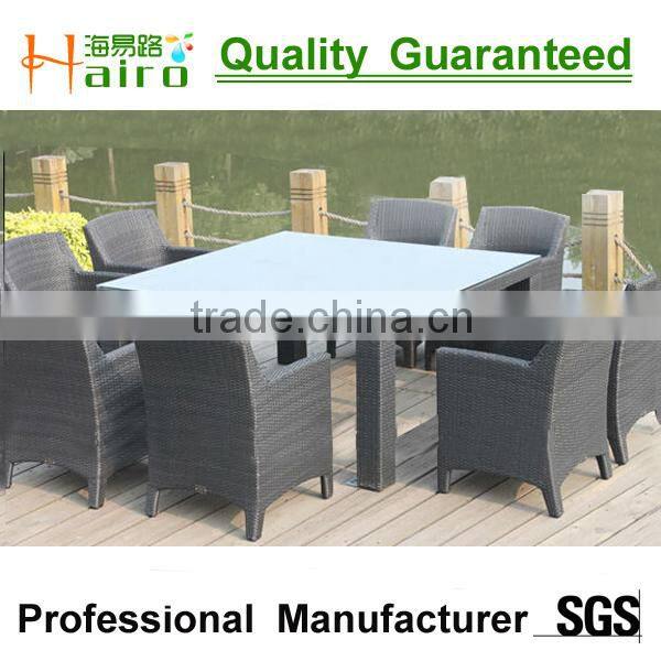 Resin wicker 8 seater rattan table for restaurant