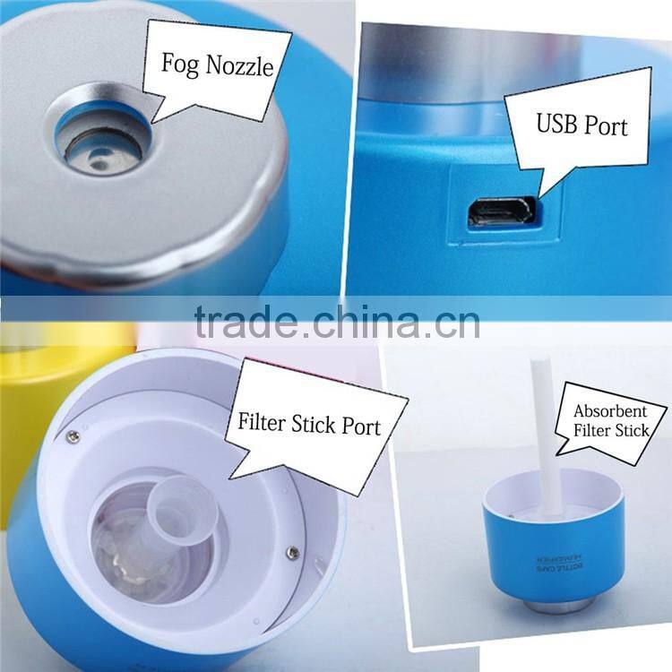 USB portable aroma water bottle cap humidifier mist air humidifier