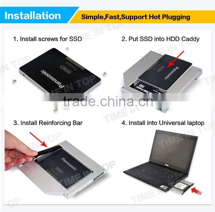 SATA 2nd HDD Caddy Tray for Laptop, Model: TITH4A