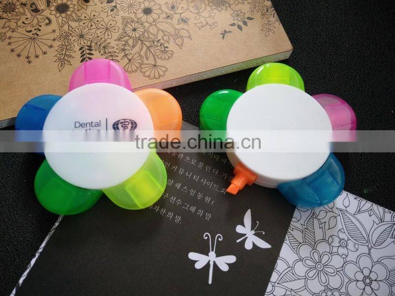 high quality hot selling Promotional gift flower shaped highlighter pen