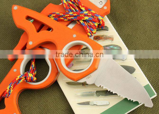 New High quality OEM Munia orange Teeth outdoor servival knife hunting knife set UD40517