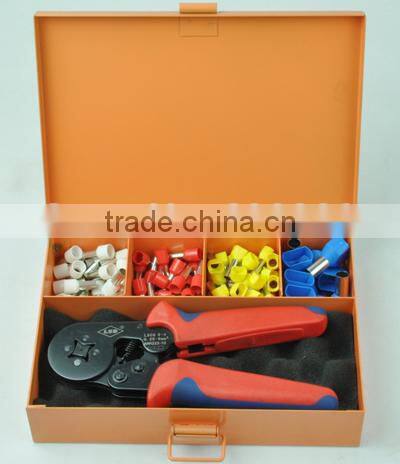 Terminal crimping tool set packed in iron box, popular style hand tool box set LSC8-6-4TH