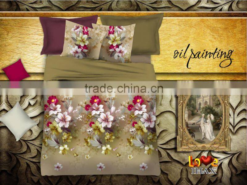 hot sale romantic pattern 3d bedding sets in floweral design queen king single size