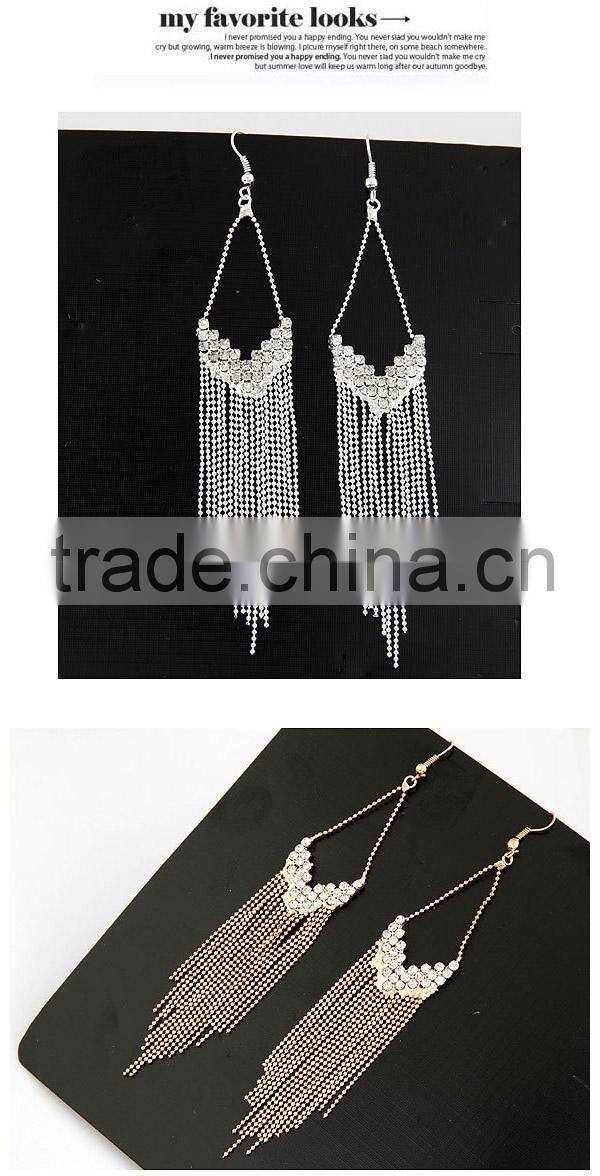 Fashion design metal tassel hanging earrings for women
