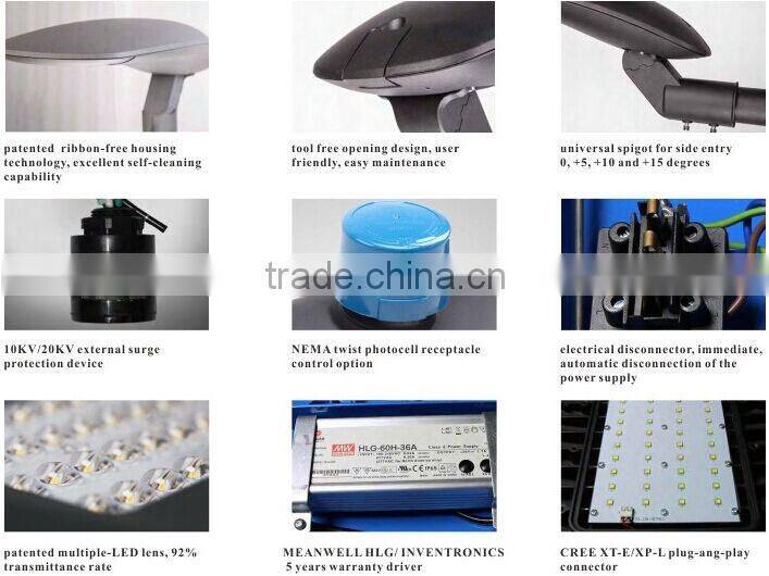 Top quality 30W 60W 90W 120W 150W LED Street Lighting 5 year warranty post-top led light fixture