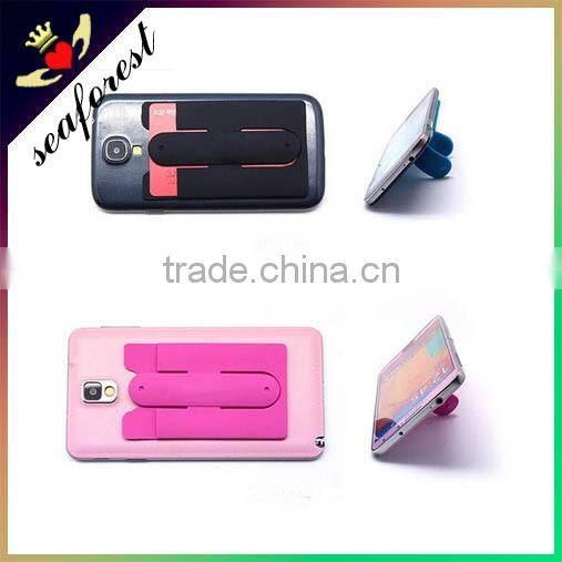 Silicone Smart wallet for mobile Phone,Silicone phone pouch with stand