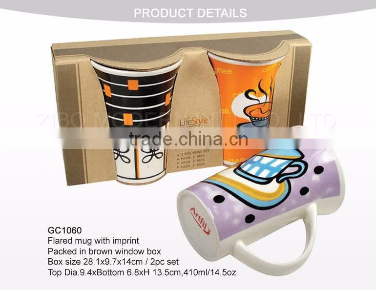 Advertising Ceramic Mug With Spoon LOGO Print Glazed Stoneware Coffee Mug