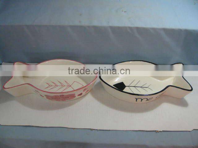 Ceramic pet bowl with little paw