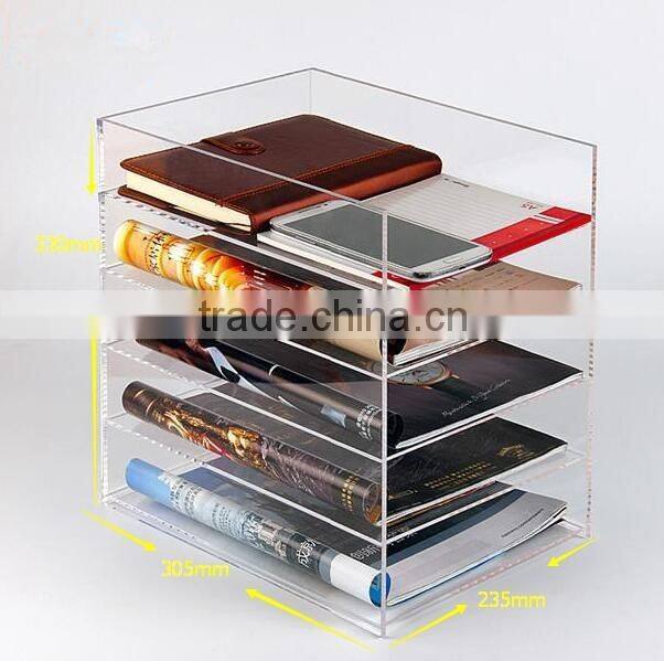 acrylic file organizer display stand /holder with 5 layer
