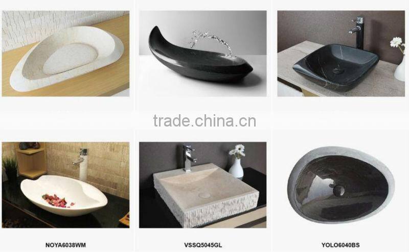 White marble bathroom and kitchen sink stone faucet