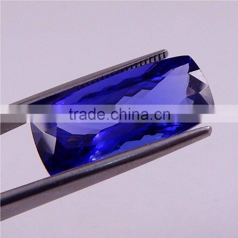 14 CTS PERFECT CUT AAA COLOR NATURAL TANZANITE 10X22 MM CUSHION