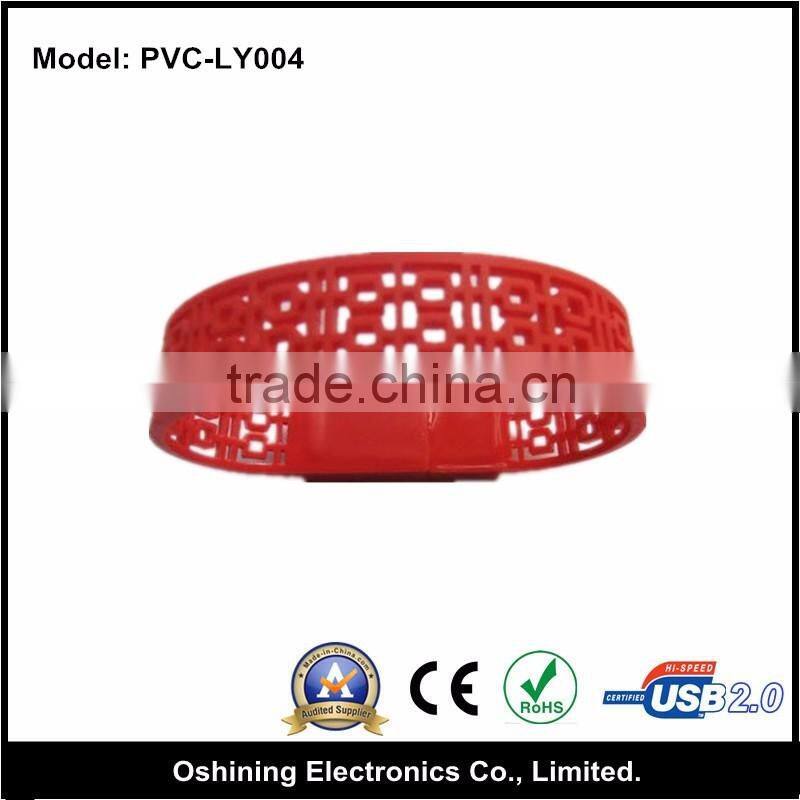 New GIft Promotion Gift OEM Bracelets USB Pendrive PVC Memory Stick 3D Silicone Wristband USB Flash Drive(PVC-LY004)
