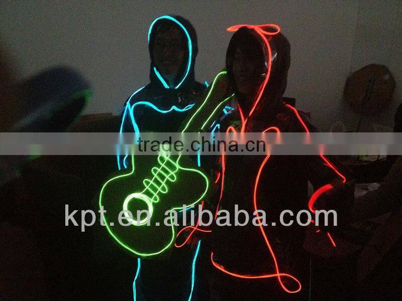 Waterproof multi color Welted el wire to make animated suits hoodies,shoelace,cap,shirt,hat,costume
