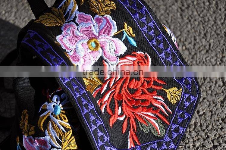 Hot Sale Customized Vintage Canvas Backpack For Women, Vintage soft Backpack Canvas embroidery