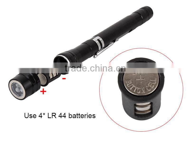 Magnetic pickup tool battery operated led light, flexible magnetic work light