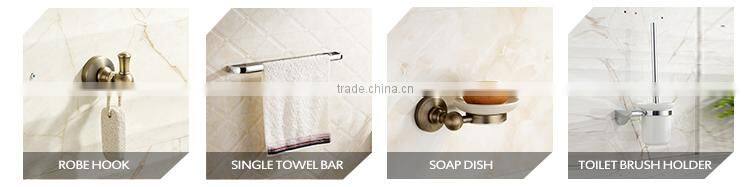 new modern American design zinc alloy chrome bathroom set accessories square towel ring