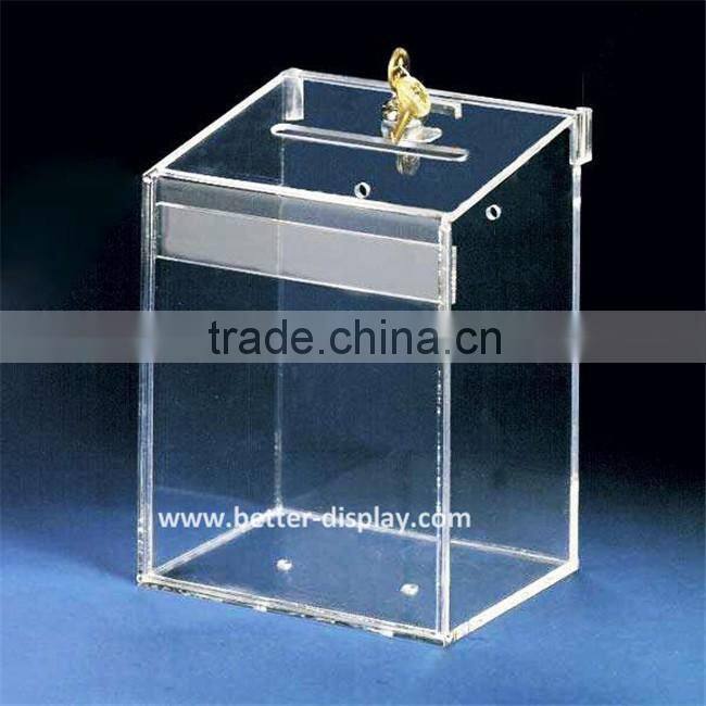 wholesale acrylic charity buckets with lids