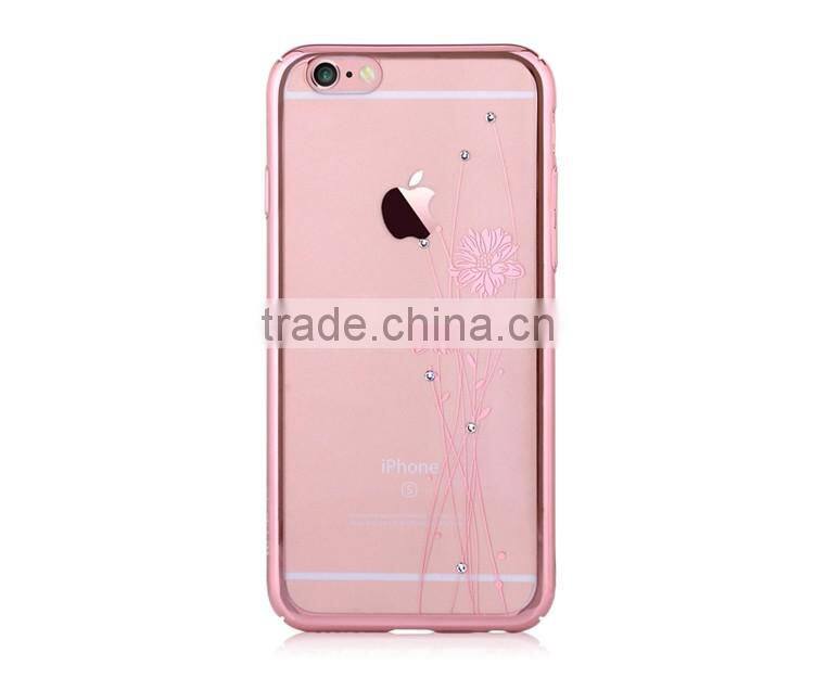 Luxury Original Diamand Element Cell Phone Case for iPhone 6, Electroplating Crystal PC Back Cover for iPhone 6s
