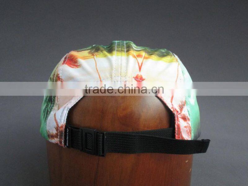 Hot selling Flat brim 5-panel Camper Cap of Beach Style