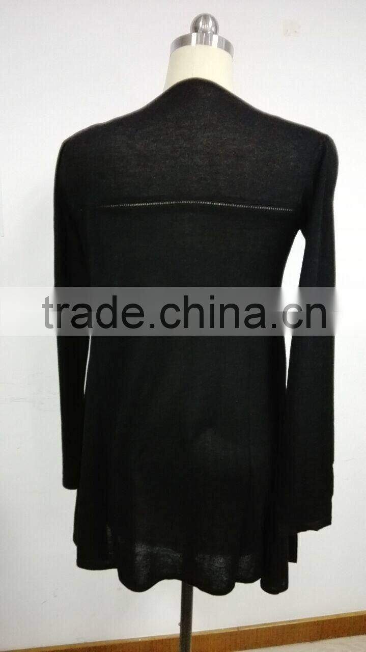 16JW01 woman bamboo cotton blend knitted summer cardigan