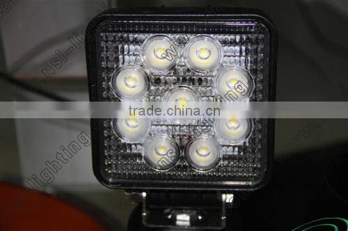 Hot Sale IP67 9*3W Super Bright Auto LED Work Lights 12V LED Work Light Offroad 27W LED Work Light