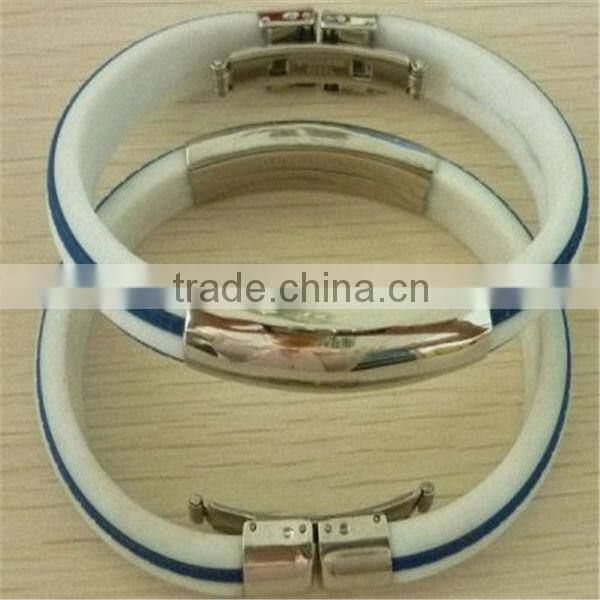 Silicone titanium pain relief sports bracelet with OEM your logo