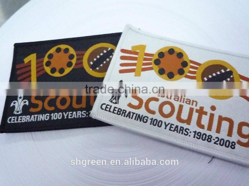 White twill garments/bags woven labels,woven patches