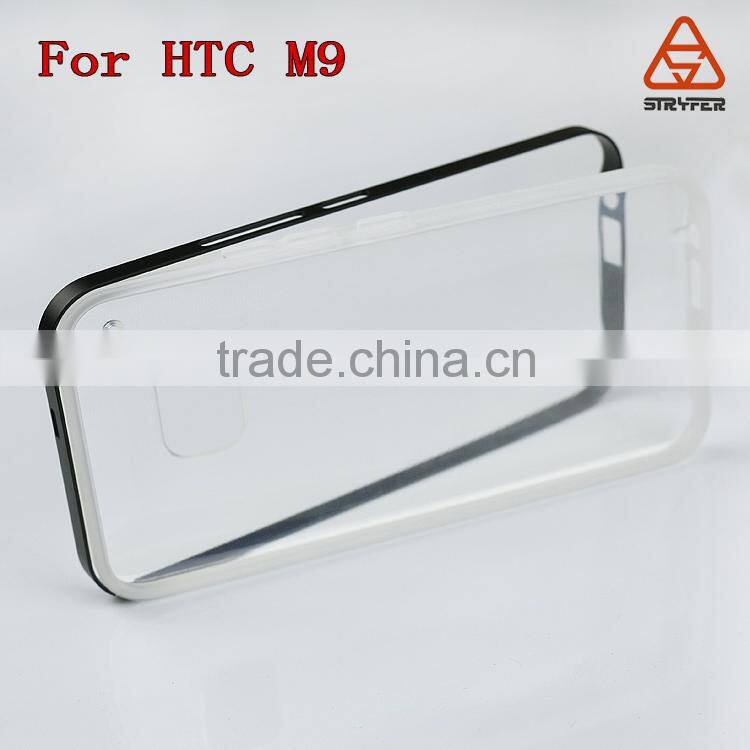 2015 cell phone accessory for HTC One M9 TPU + Aluminum metal bumper/frame case