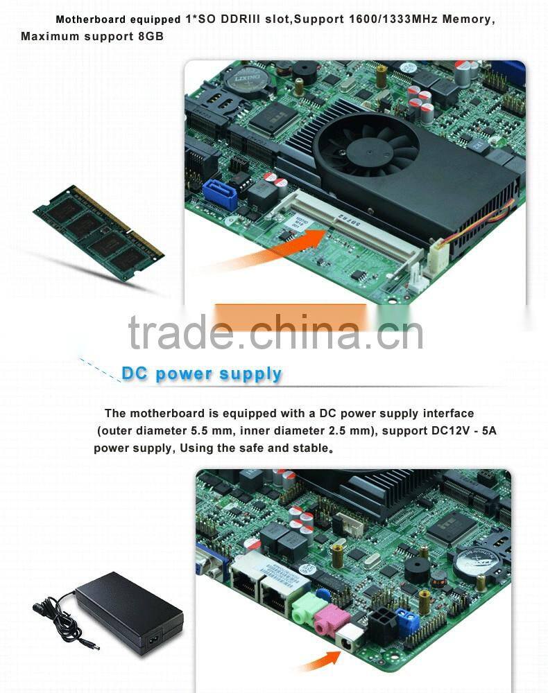 RJ45 Celeron thin x86 motherboard offices embedded system mainboard with 2*RTL8111E