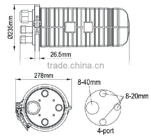 Factory Supply FTTH Waterproof 144 Core Dome Fiber Optic Splice Closure