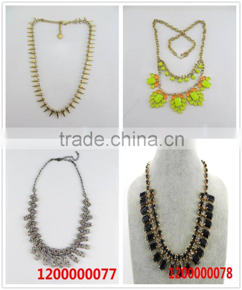 Trendy America style crystal cone pendant necklace