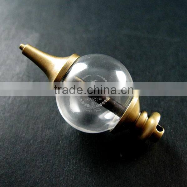 20mm glass ball in antiqued bronze brass vial pendant DIY glass dome bottle charm supplies 1810389